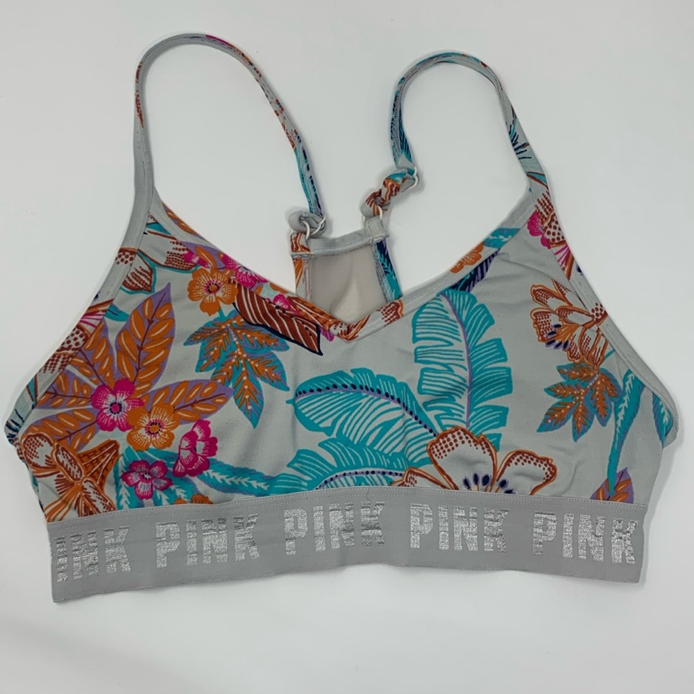 Victoria secret sport palm floral print ultimate lightly lined sports bra small